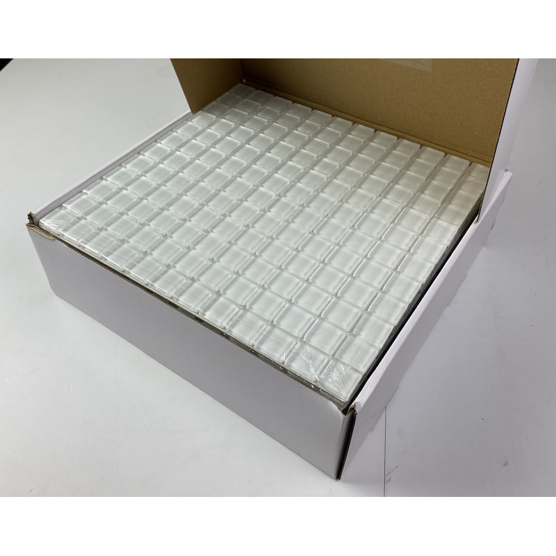 Metro 1 in. x 1 in. Glass Straight Edge Square Mosaic Wall Pool & Floor Tile