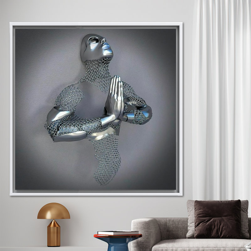 Print on Canvas, 30 cm H x 30 cm W, Framed Print without Mat, White
