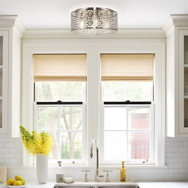 Adlan Flush Mount, Brushed Nickel, Brushed Nickel