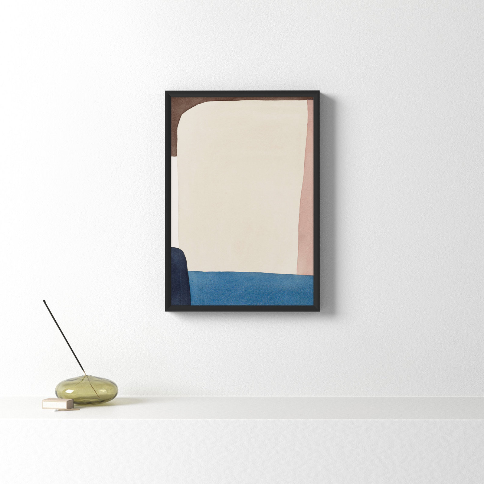 Divided "Distant Sand" Painting, 14" W x 20" H, Black