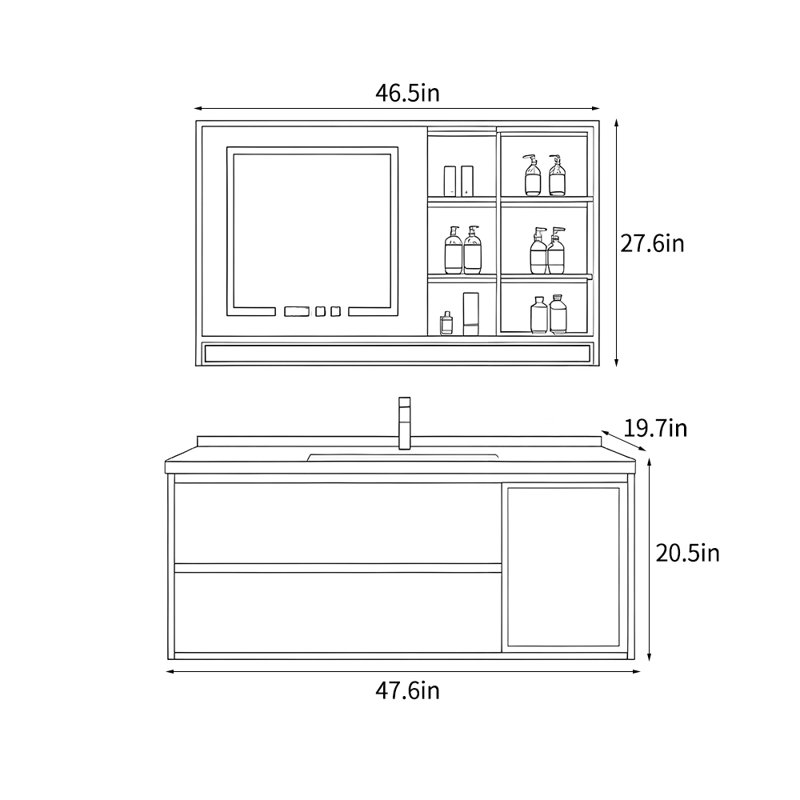 Modern light luxury gray bathroom cabinet