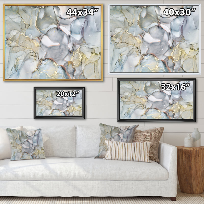 «Gray and Yellow Tender», impression sur toile, H 16 po x l 32 po x P 1 po, Cadre flottant noir