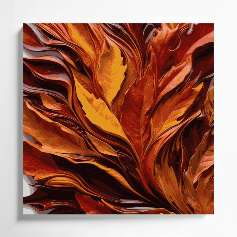 Abstrait art fluide sur toile brune 12, H 12 po x l 12 po
