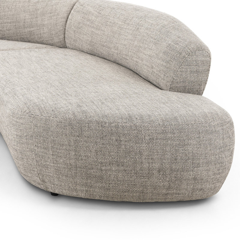 Gray Curved Two-Piece Polyester Blend Sectional Sofa