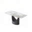 Table de salle à manger moderne de 63 po en pierre frittée pour 6 personnes avec base en métal incurvée en forme de U et coins arrondis-2013698865-2013698862