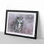 Horned Owl in Pink & Lilac in Abstract - Picture Frame Painting Print on MDF-55763807-55763808
