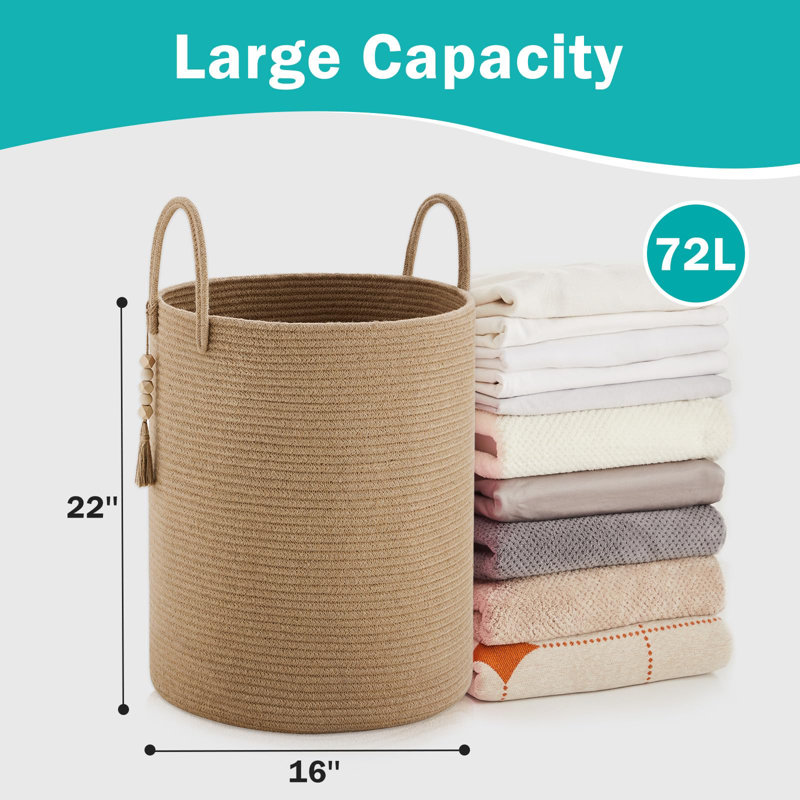 Bac de rangement Dovecove, Jute, H 22,01 po x l 15,98 po x P 15,98 po
