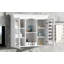 Armoire à pharmacie murale, armoire de salle de bain murale avec 2 portes en verre, armoire de rangement encastrée au-dessus de la toilette avec rangement, blanc