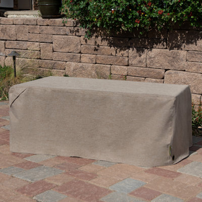 Modern Leisure Garrison Patio Ottoman/Coffee Table/Fire Pit Cover, 48"L x 25"W x 18"H, Sandstone by Modern Leisure