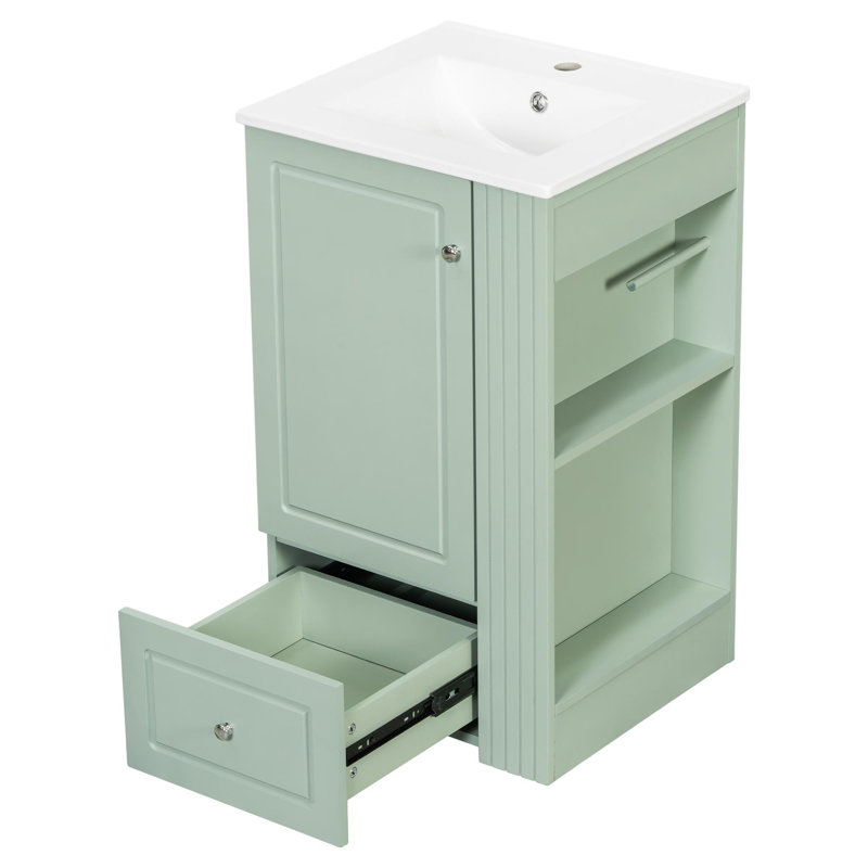 Petit meuble-lavabo moderne pour compact, Vert