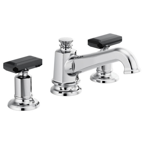 Invari™ Widespread Lavatory Faucet with Angled Spout - Less Handles, Polished Chrome, Knob