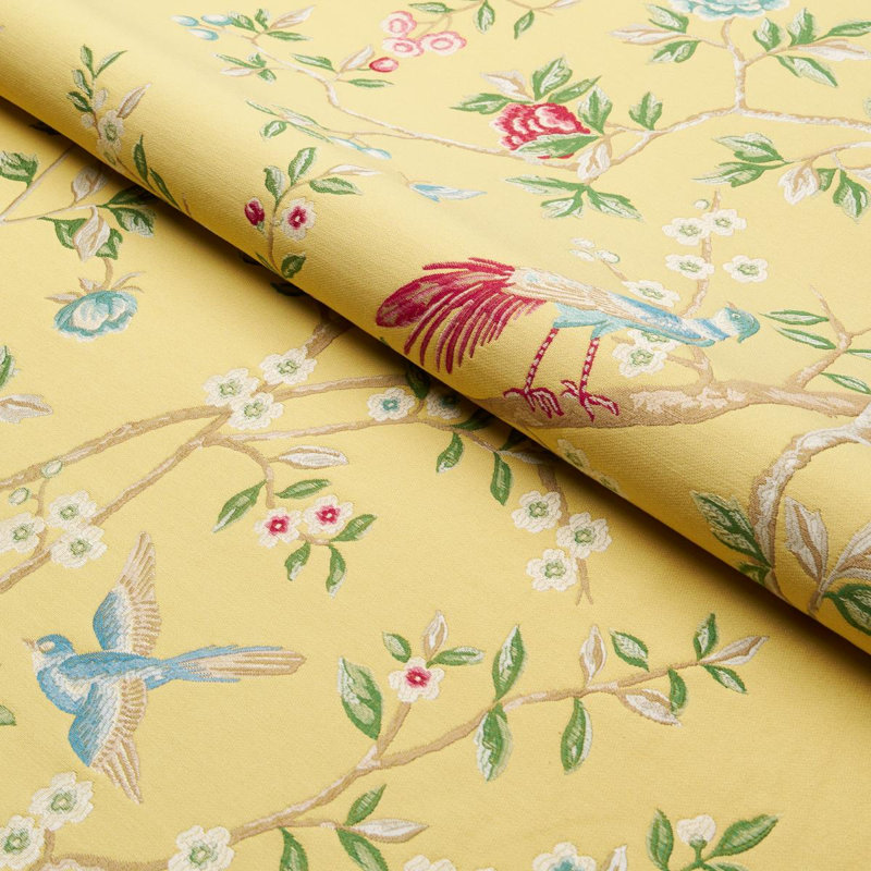 Georgia Vine Fabric, Soft Yellow
