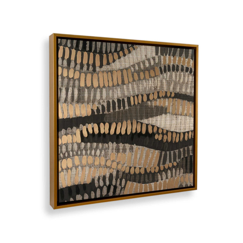 Reproduction d'art sur toile, "Metallic Onulation I" par June Erica Vess, H 30 po x l 30 po, Doré