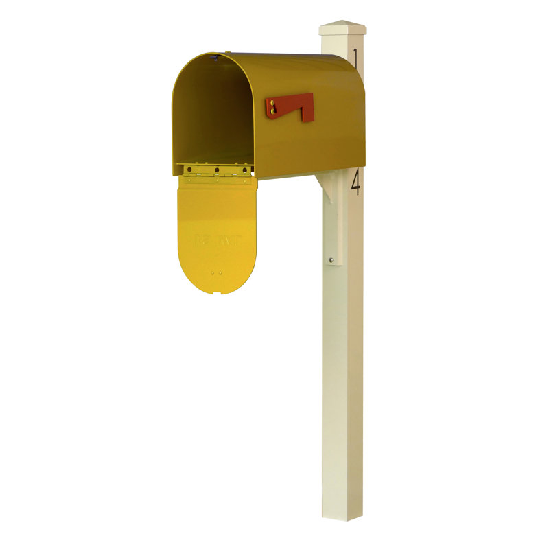 Boîte aux lettres montée sur poteau Rigby, Jaune