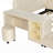 Velvet Upholstered Grounded Bed With Bedside Desk And Little Round Stool-193783389-193783391