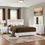 Ensemble de chambre à coucher pour grand lit 4 pièces Aman, tête de lit à DEL avec tablette, bois blanc