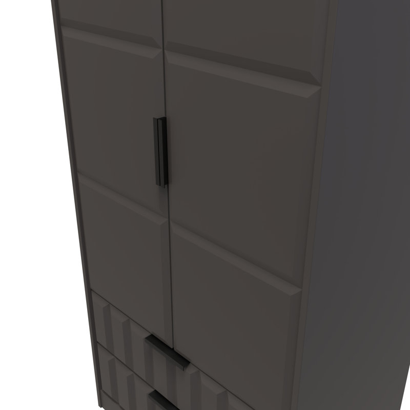 Besian 2 Door 2 Drawer Wardrobe, Graphite