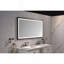 Miroir de salle de bain 72 po x 48 po à DEL avec cadre en aluminium, miroir de meuble-lavabo mural, anti-buée, mémoire, 3 couleurs, réglable en continu