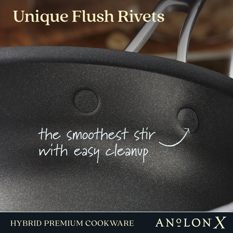 Anolon X Hybrid Nonstick Induction Saucier Pan With Lid, 2.5 Quart