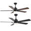 Cissline （Ensemble de 2) ventilateur de plafond noir moderne de 52 po avec lumière et télécommande pour chambre / salon / bureau