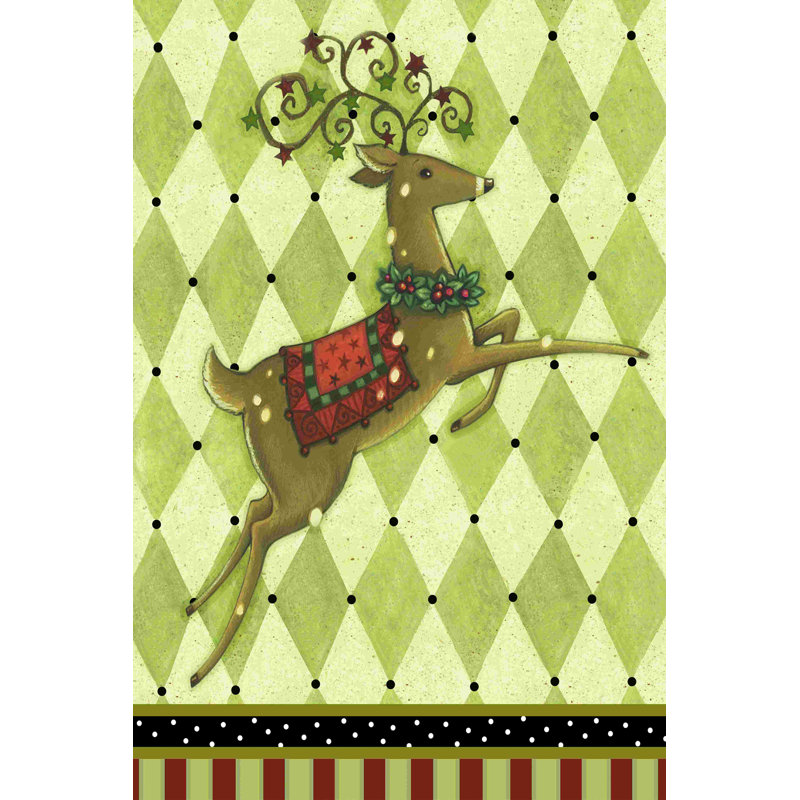 Harlequin de Noël I, H 18 po x l 12 po