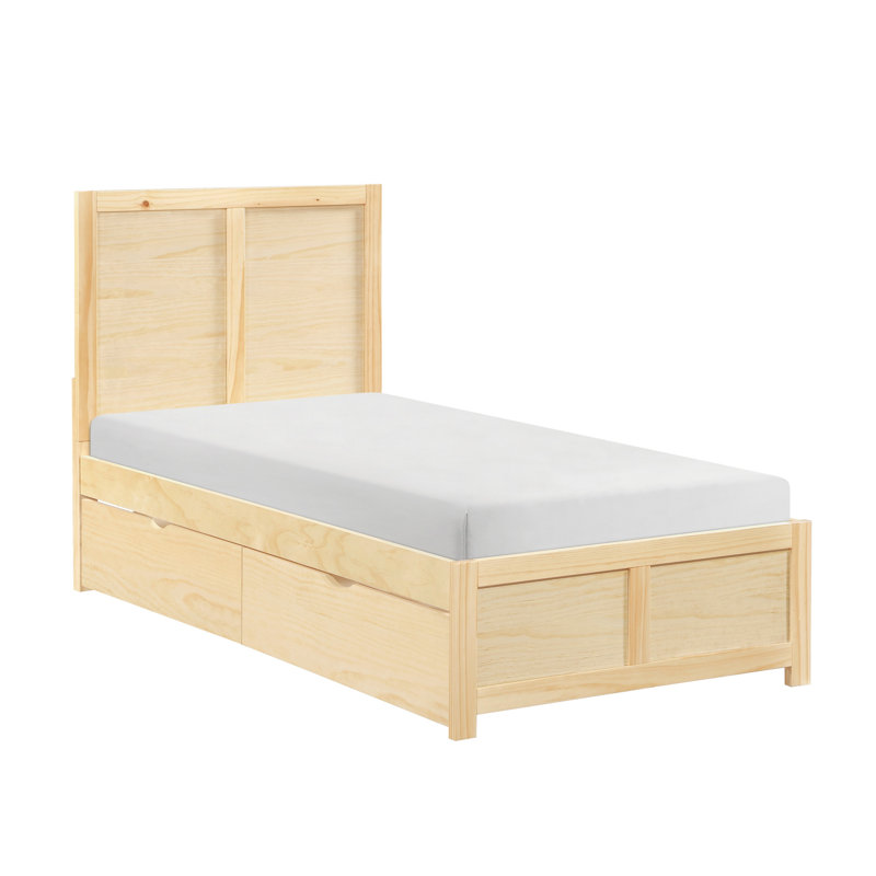 Lit plateforme contemporain avec boîtes à jouets et meubles de chambre en bois