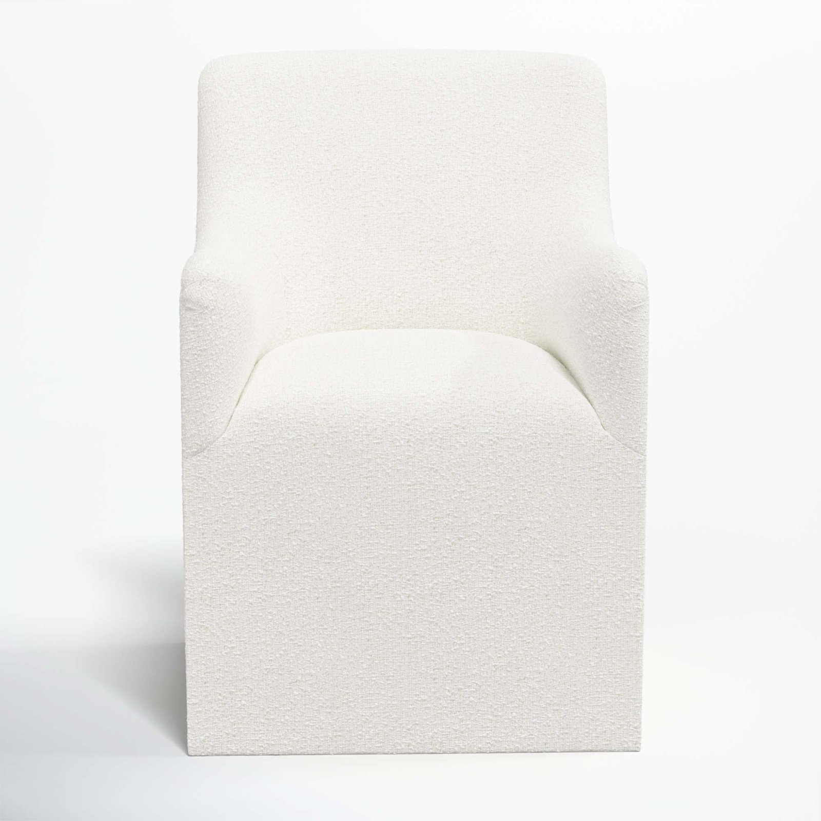 Howth Upholstered Back Arm Chair, Classic Snow Boucle