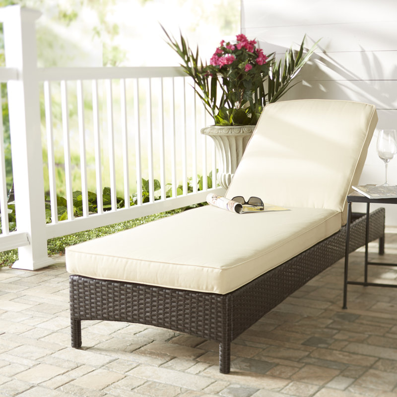 Chaise longue avec coussin Crosson, Gris