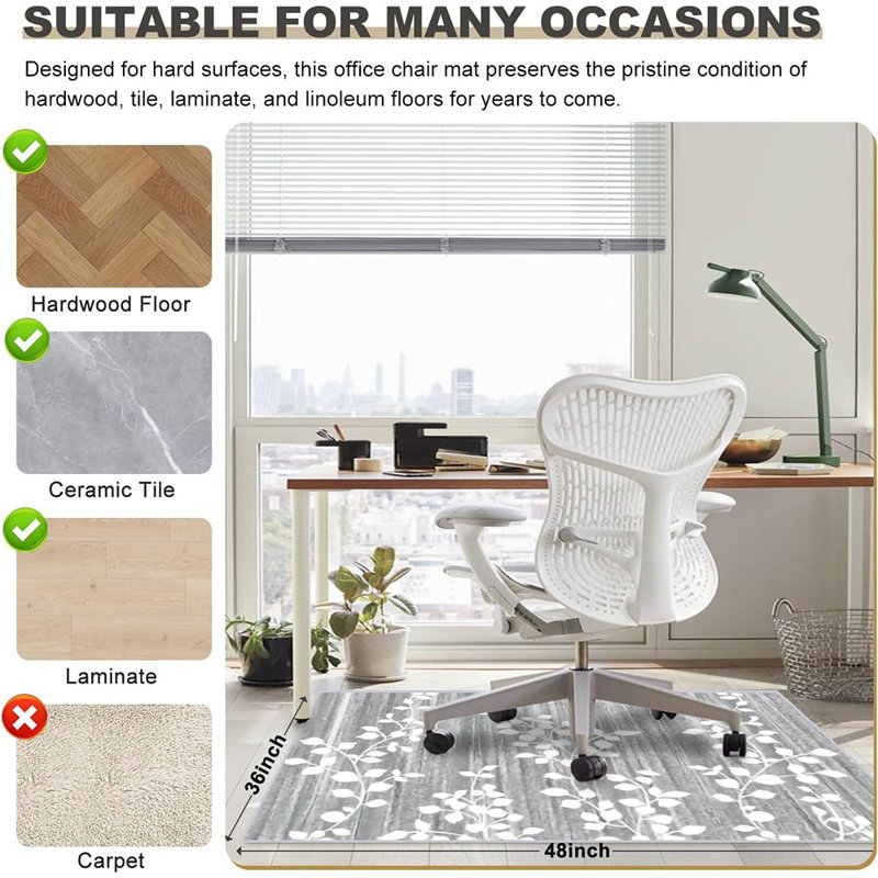 Tapis de chaise de bureau pour plancher de bois franc, tapis de protection pour tapis roulant