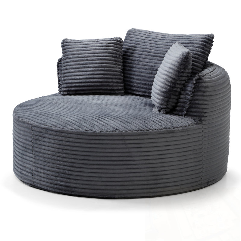 Velours côtelé avec 3 coussins, Gris