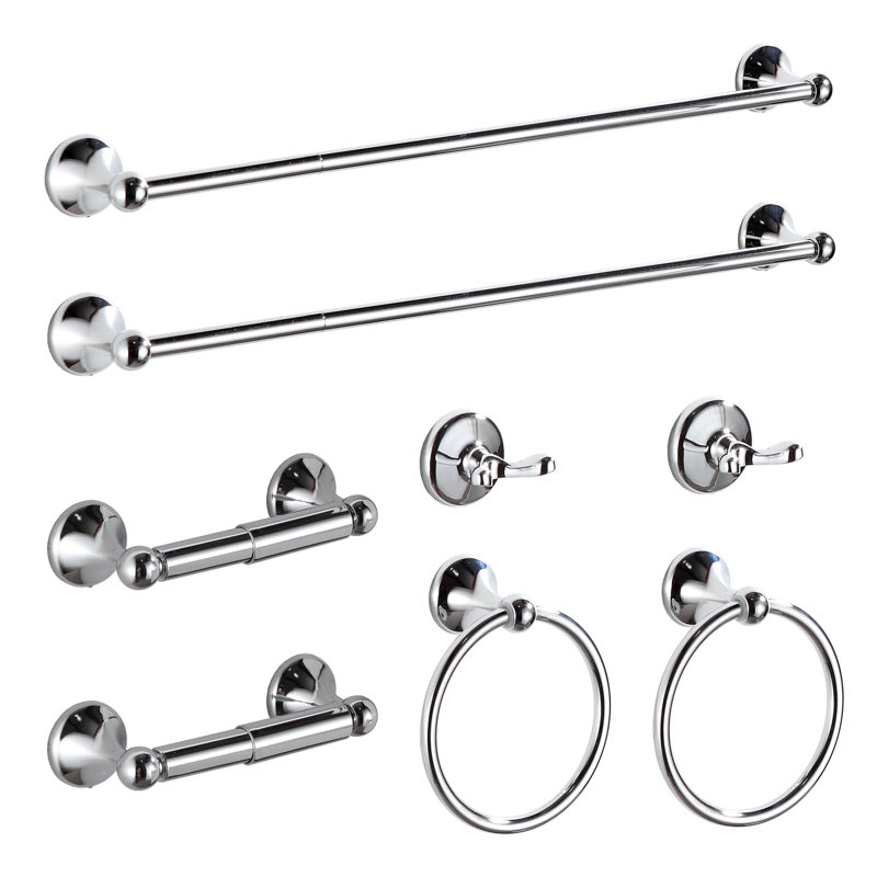 8 - Piece Bathroom Hardware Set, Chorme