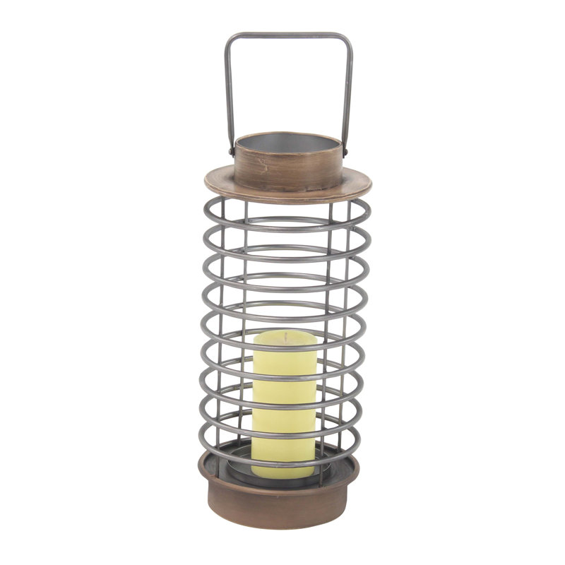 Iron Tabletop Lantern, 14" H x 9" W x 9" D
