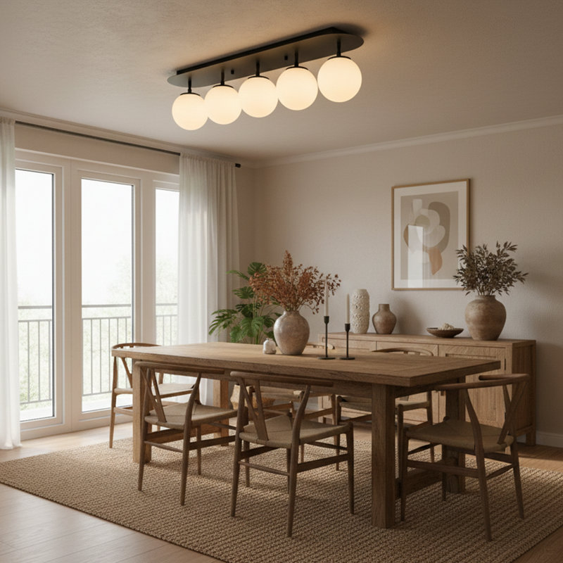 Plafonnier semi-encastré 5 lumières