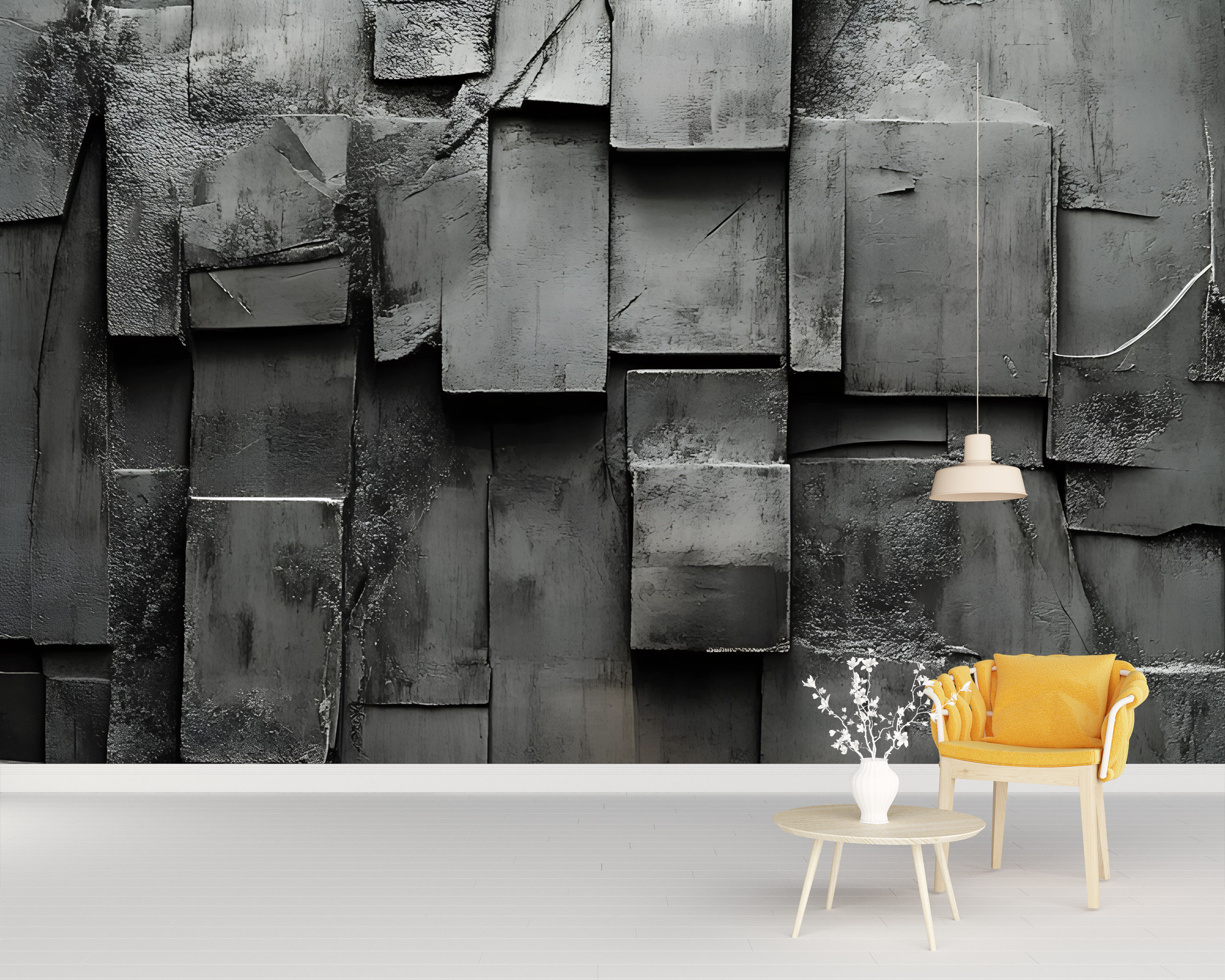 dark concrete effect wallpaper