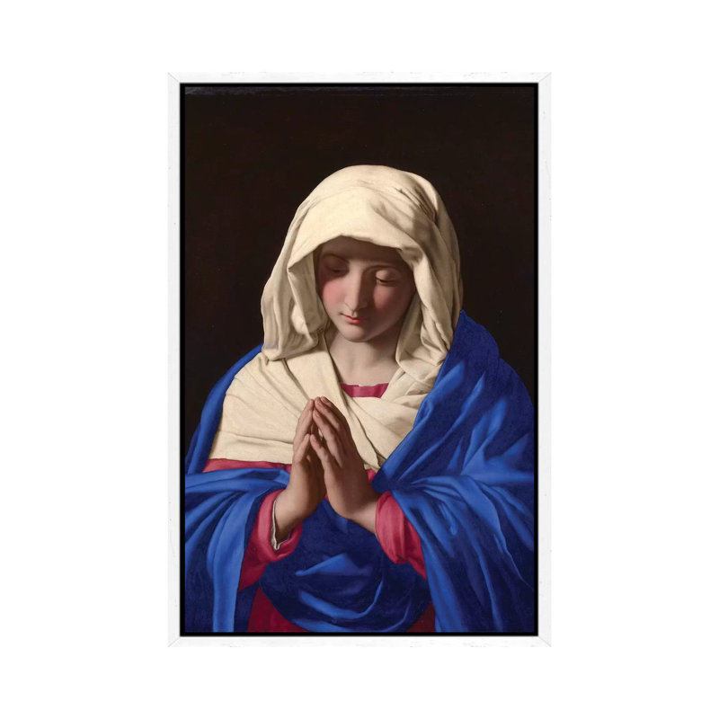 The Virgin In Prayer, 1640-50 by Il Sassoferrato - Painting on Canvas, White Framed, 101.6cm H x 66.04cm W x 3.81cm D
