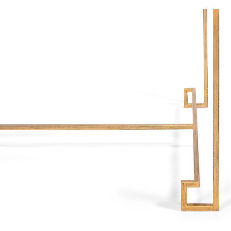 Parallel Sled 48'' Gold Metal and Glass Rectangular Coffee Table