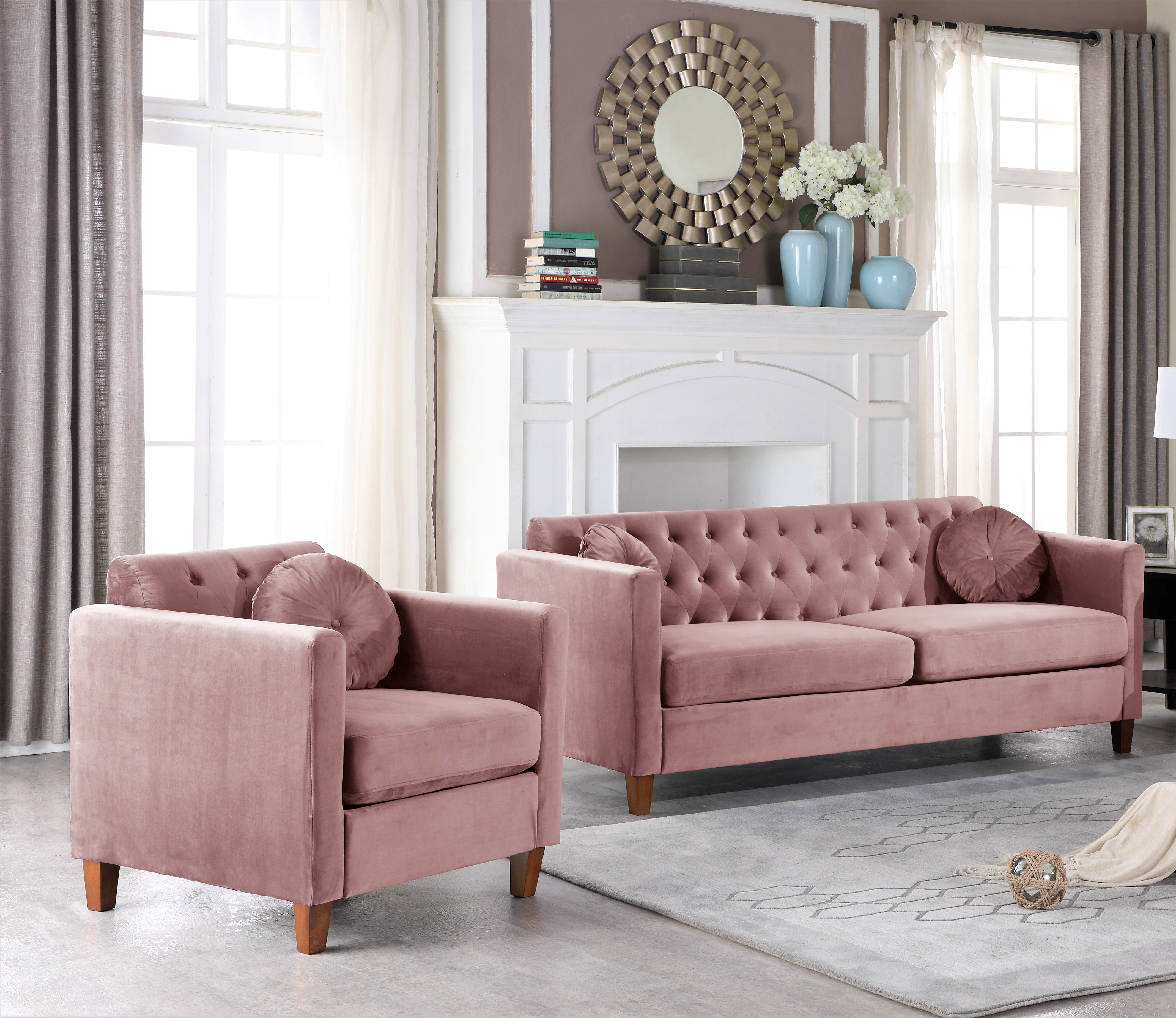 Red Barrel Studio® Prady 2 Piece Velvet Living Room Set & Reviews | Wayfair