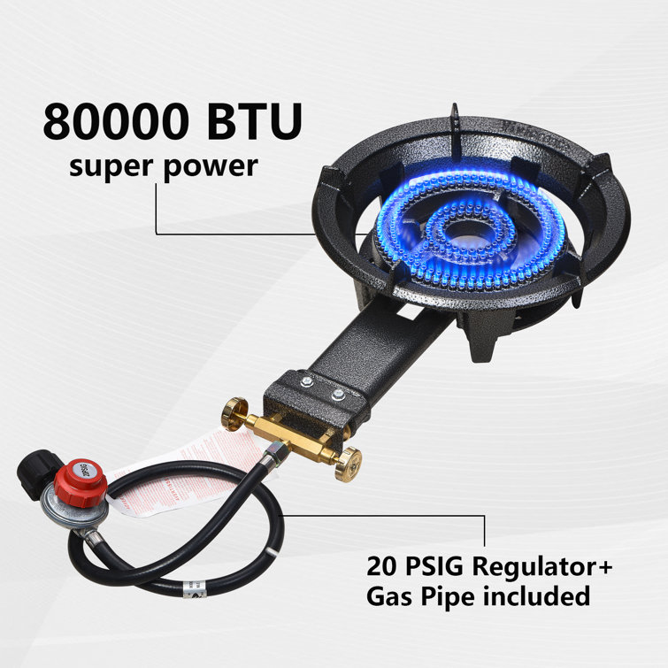 Single Propane Burner Stove, Cast Iron Portable Stove With Adjustable  Regulator