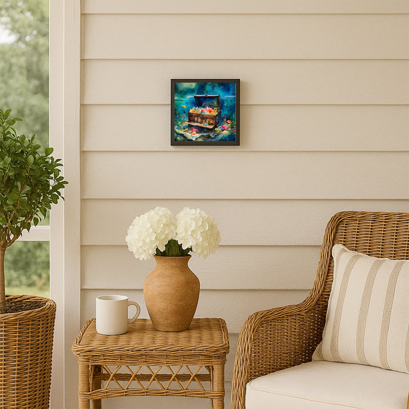 Treasure Chest Framed Metal Print