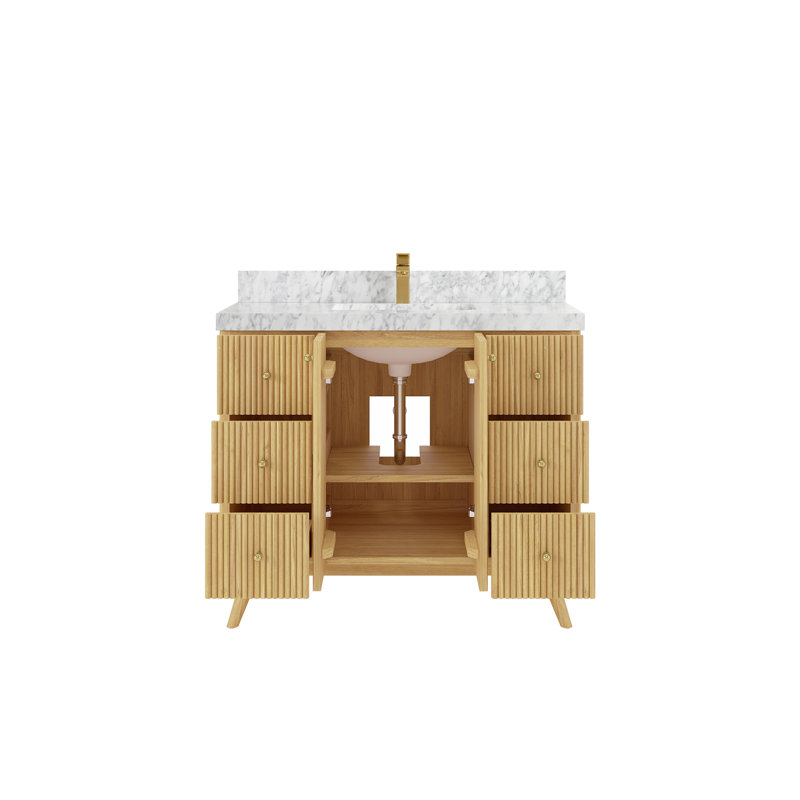 Ensemble de meuble-lavabo simple 42 po Kynidee, Marbre de Carrare