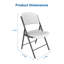 Ensemble de 8 chaises pliantes portatives en plastique blanc avec cadres en acier et poignées de transport-755382672