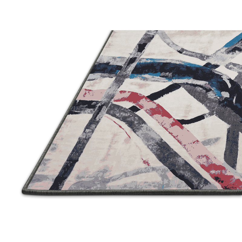 Tapis gris soyeux et moelleux, Carré 7 pi