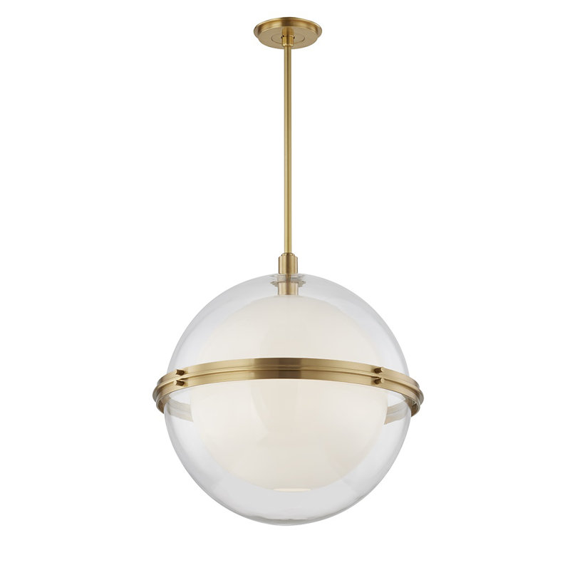 Northport 1 - Light Single Globe Pendant, Aged Brass, 22" H x 22" W x 22" D