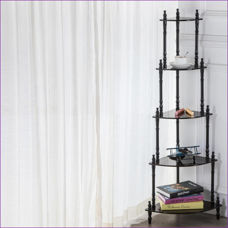 Tablette d'angle, 5 niveaux, hauteur 47,5 po | Style traditionnel | Bois | Cerisier foncé