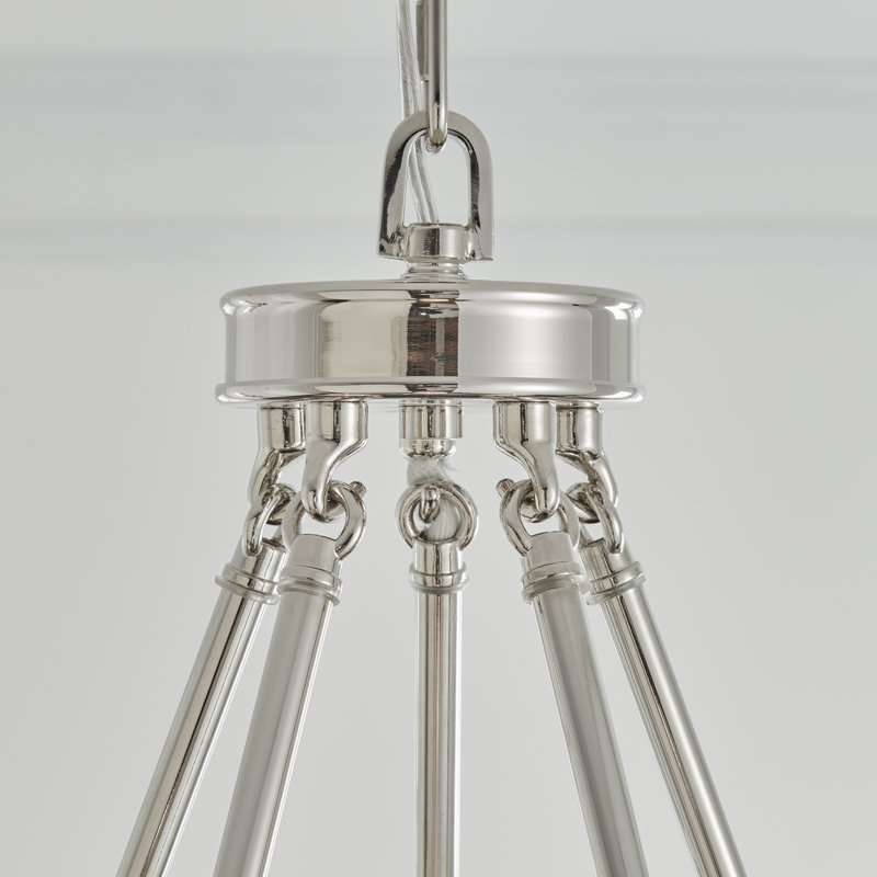Lismore Chandelier, Polished Nickel 