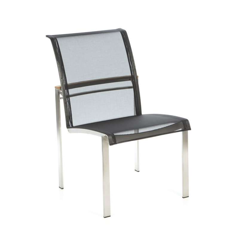 Tivoli Stacking Teak Patio Dining Chair, Black, No