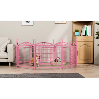24 Inch Heavy Duty Metal Puppy Playpen, 8 Panels, Indoor Outdoor Pet Area, Rust & Stable, Diy Shape Options For Pets Dog Exercise Playpen Inch, Panels Duty, Puppies, Dogs
