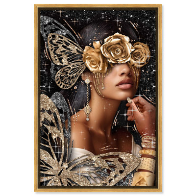 Toile dorée «Golden Butterfly Goddess» par Art Remedy