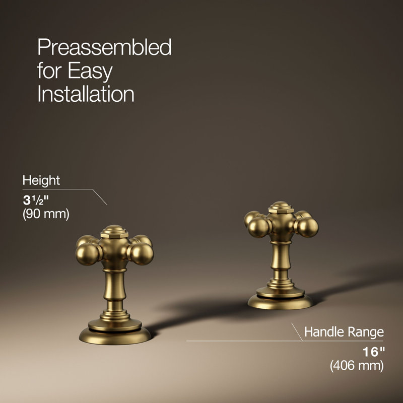 Artifacts® Bathroom Sink Cross Handles, Vibrant Brushed Moderne Brass
