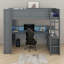 Lit mezzanine pleine grandeur avec bureau, lit mezzanine en bois avec ports USB, lumières DEL, lit mezzanine avec tablettes multi-rangements